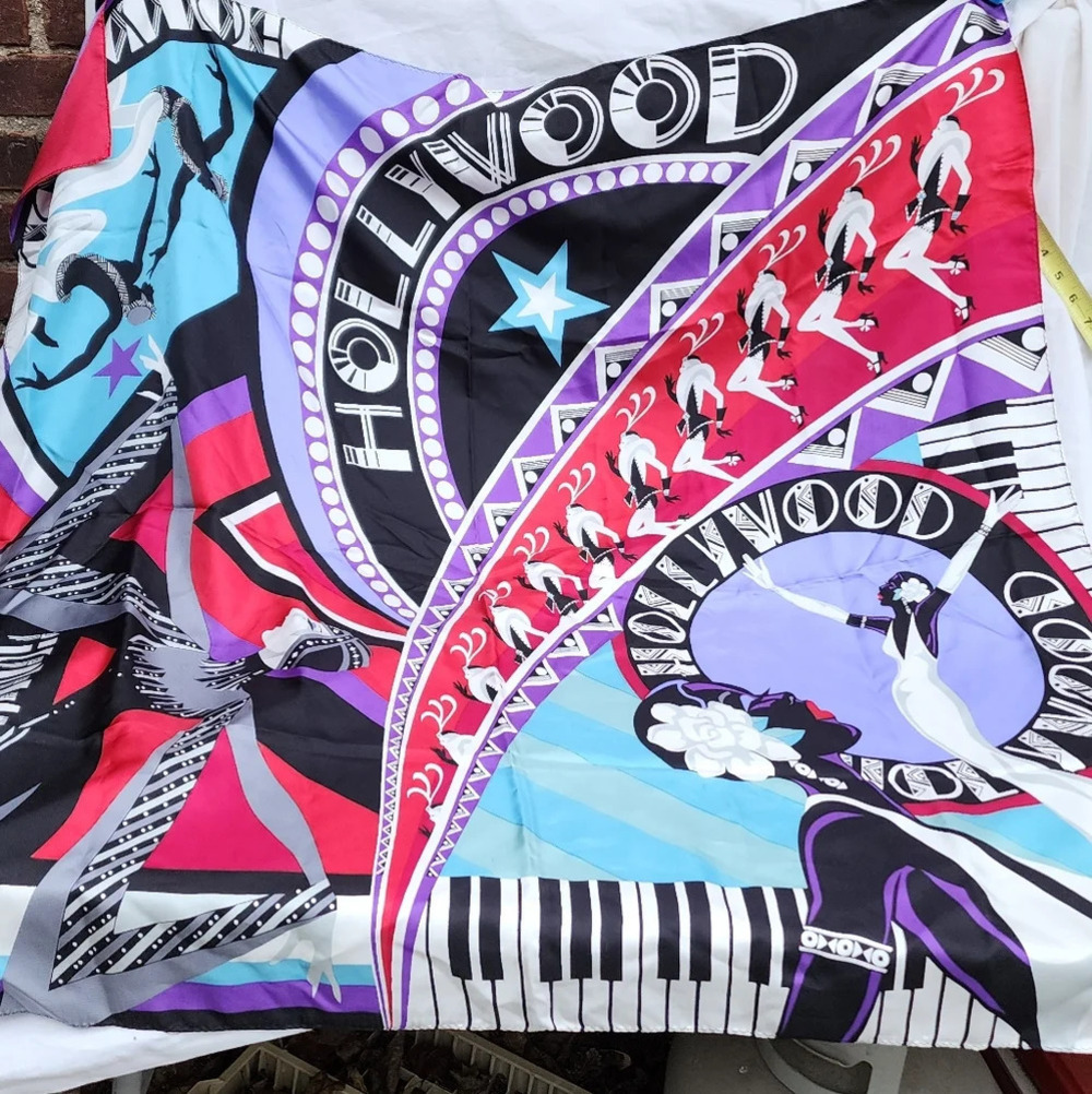Bob Mackie HUGE Hollywood silk scarf NWOT - Picture 10 of 10